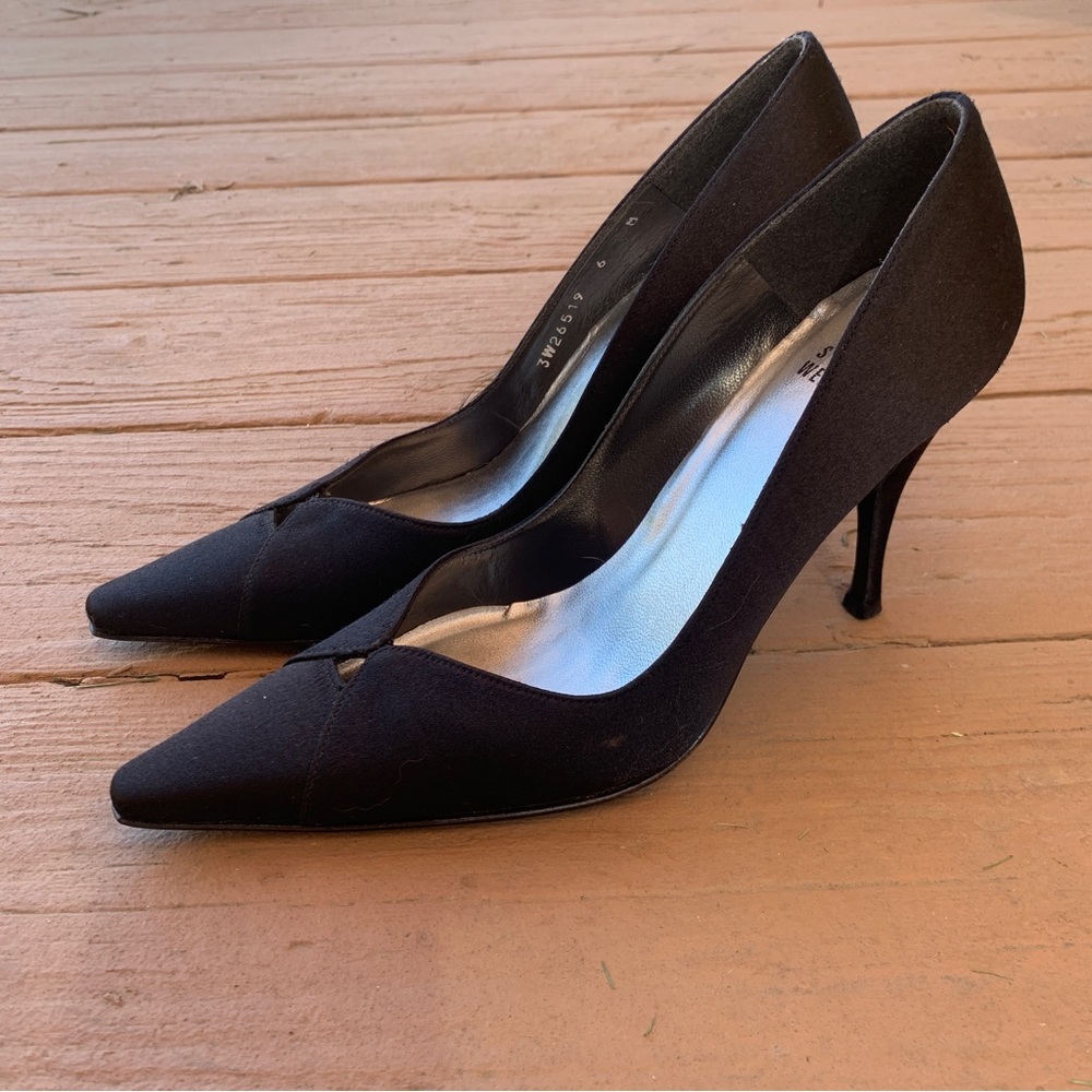 Stuart Weitzman Black Pointed Toe Pumps